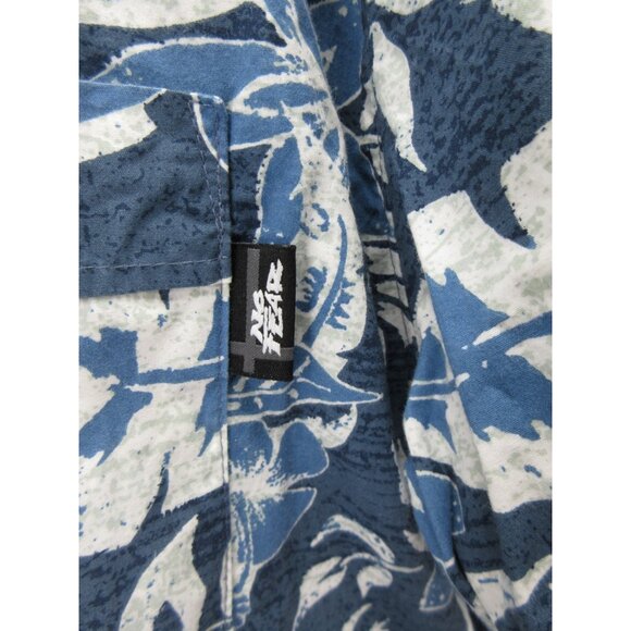 VINTAGE No Fear Shirt Medium Hawaiian Button Up Skater Surfer Tropical - Picture 4 of 12